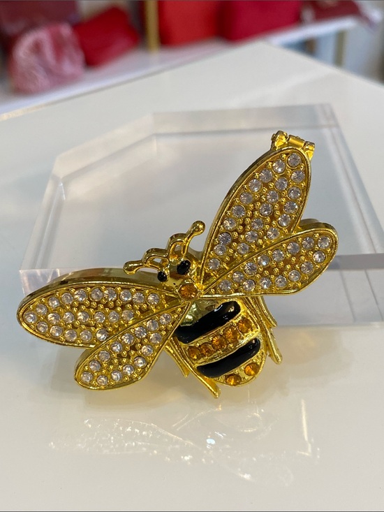 Jewelry - Honey Bee Jeweled Goldplated Trinket Box Rhinestones